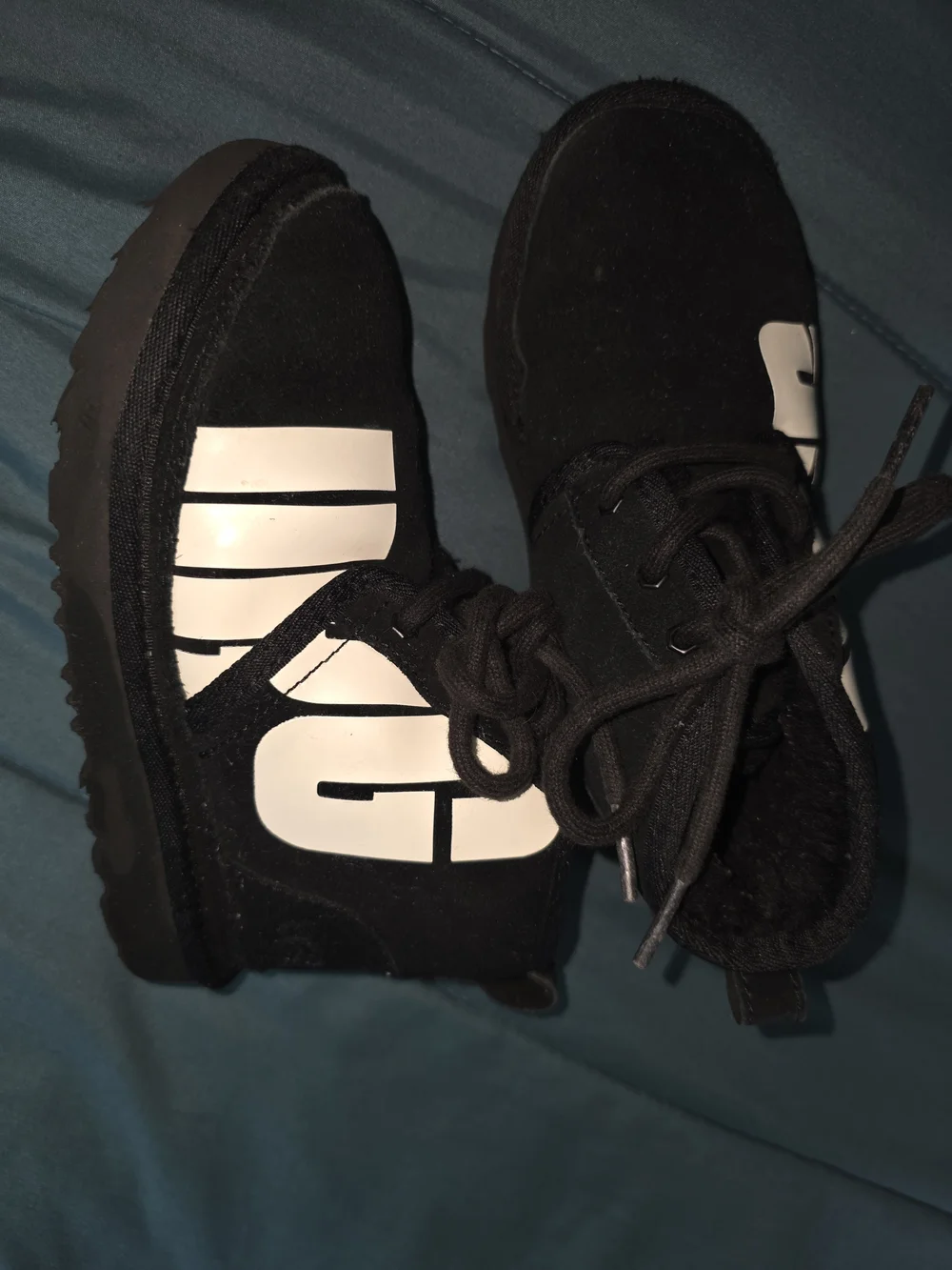 UGG Black Sneakers with White Graphic Panels